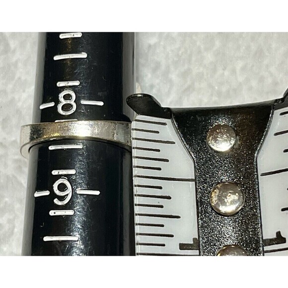 Womens BIG Vintage Ring Enamel Mermaid Tail STERLING SILVER Plated Band Blue 6 - Picture 9 of 9